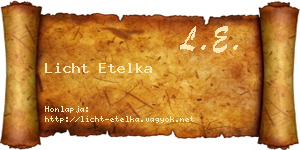 Licht Etelka névjegykártya